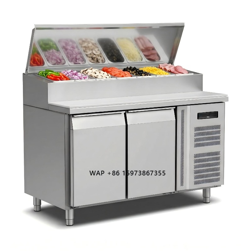 Commercial Kitchen Tables - OEM 카운터 냉장고 샌드위치 준비용 2도어