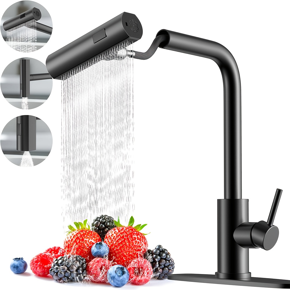 Commercial Kitchen Units - 1 PC 블랙 주방 수도꼭지(풀다운 스프레이