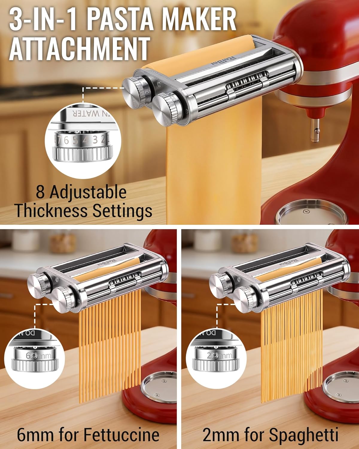 키친에이드 믹서 3-in-1 파스타 롤러 커터 부착물, - Commercial Kitchen Units 리뷰 및 가격