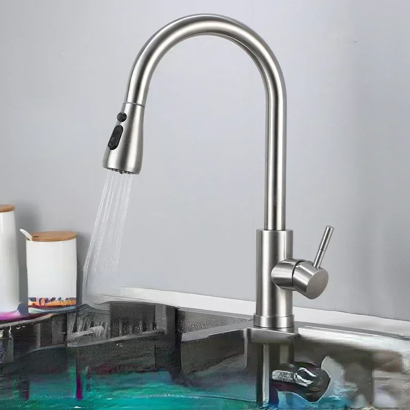 브러시드 니켈 주방 수도꼭지 싱글 홀 풀아웃 스파우트  - Commercial Kitchen Mixer Tap 리뷰 및 가격