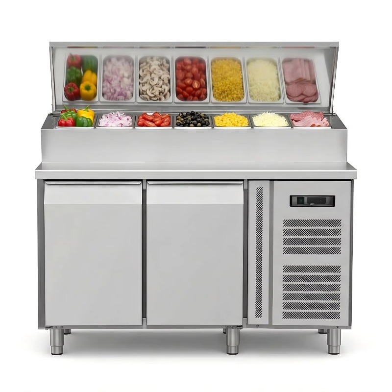 OEM 카운터 냉장고 샌드위치 준비용 2도어 스테인리스 - Commercial Kitchen Tables 리뷰 및 가격