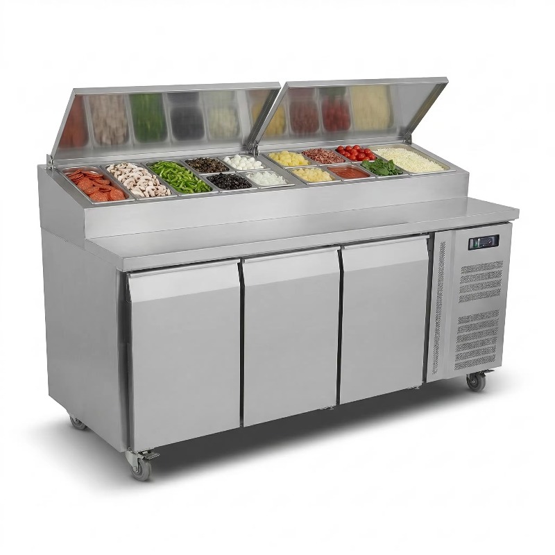 OEM 카운터 냉장고 샌드위치 준비용 2도어 스테인리스 - Commercial Kitchen Tables 리뷰 및 가격