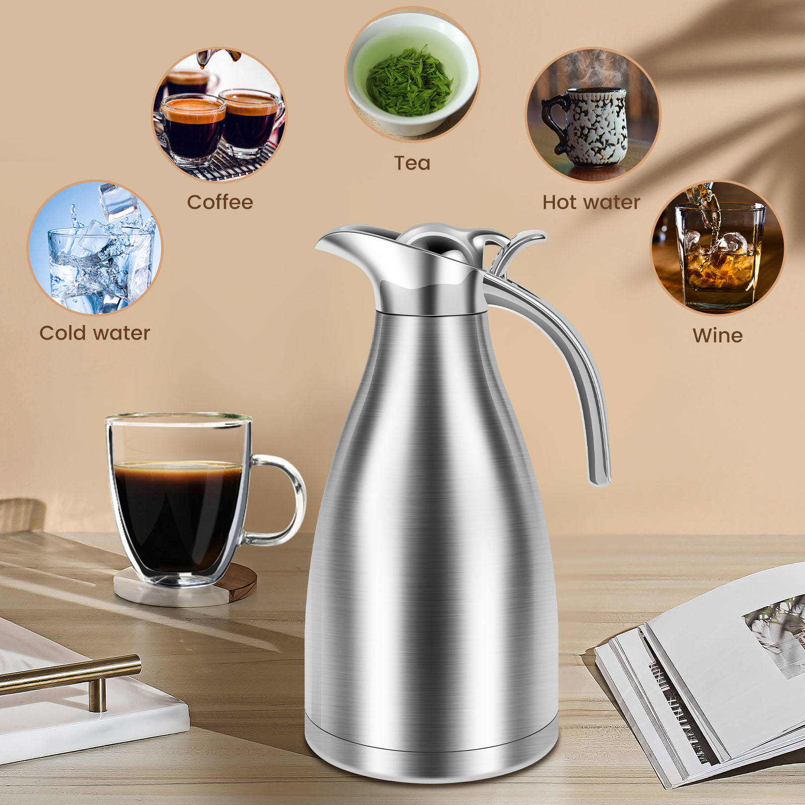 주방용 보온 주전자 2000ml 스테인리스 스틸 커피  - Commercial Kitchen Kettle 리뷰 및 가격