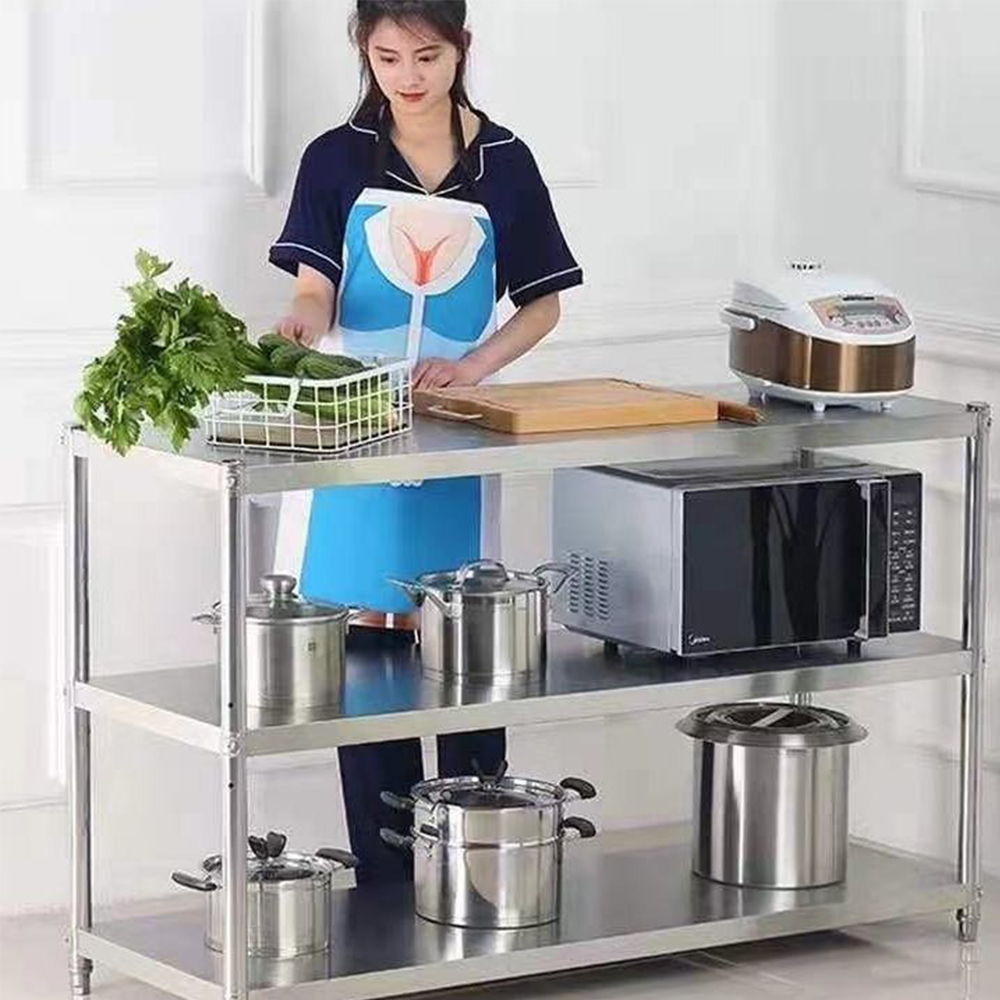 스테인레스 스틸 선반, 주방 보관함, 3단 선반 및 보 - Commercial Kitchen Tables 리뷰 및 가격