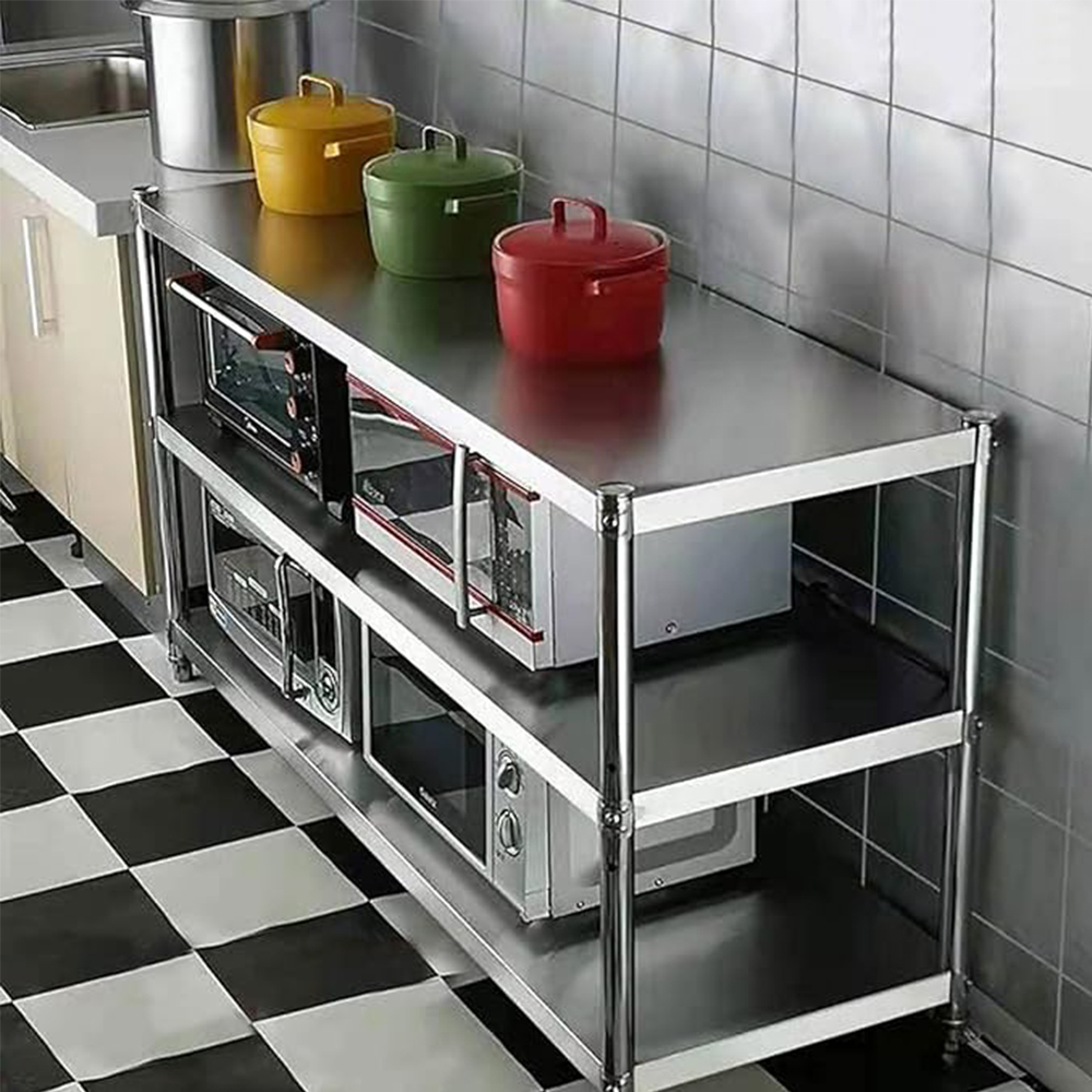 스테인레스 스틸 선반, 주방 보관함, 3단 선반 및 보 - Commercial Kitchen Tables 리뷰 및 가격