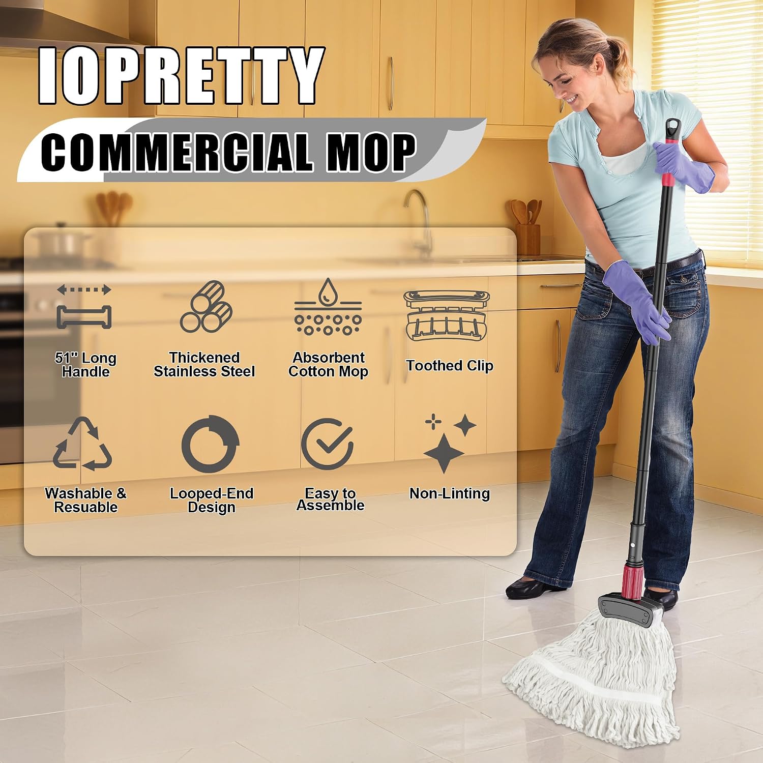 긴 손잡이가 있는 상업용 바닥 청소용 걸레 - 나무,  - Commercial Kitchen Vinyl Flooring 리뷰 및 가격