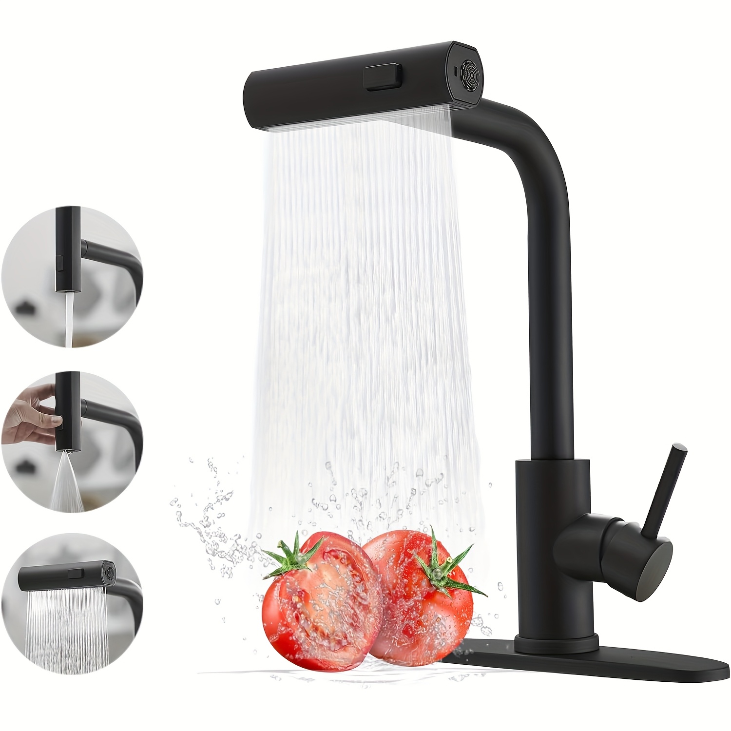 1 PC 블랙 주방 수도꼭지(풀다운 스프레이 포함),  - Commercial Kitchen Units 리뷰 및 가격