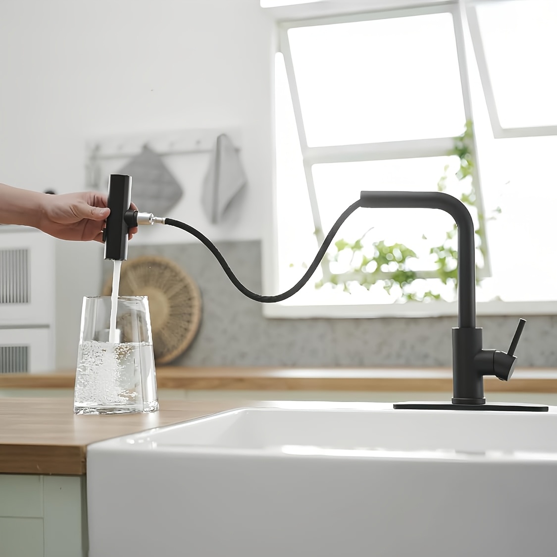 1 PC 블랙 주방 수도꼭지(풀다운 스프레이 포함),  - Commercial Kitchen Units 리뷰 및 가격
