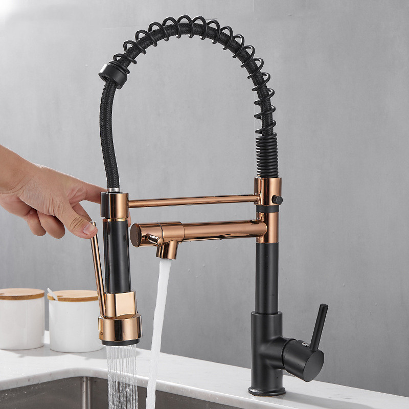 2모드 스프링 풀다운 주방 싱크대 수전 블랙 플렉시블  - Commercial Kitchen Mixer Tap 리뷰 및 가격