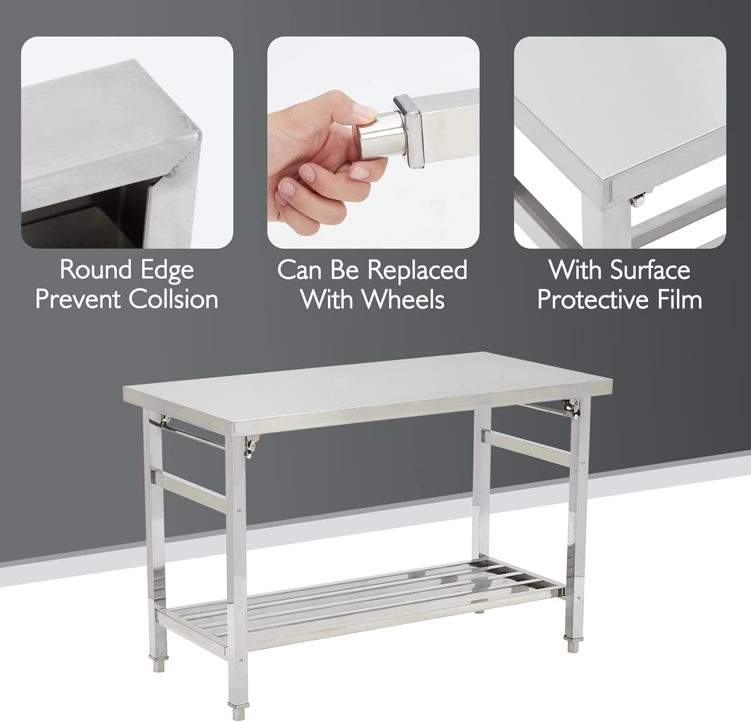 60인치×24인치 접이식 스테인리스 스틸 준비대, NS - Commercial Kitchen Tables 리뷰 및 가격
