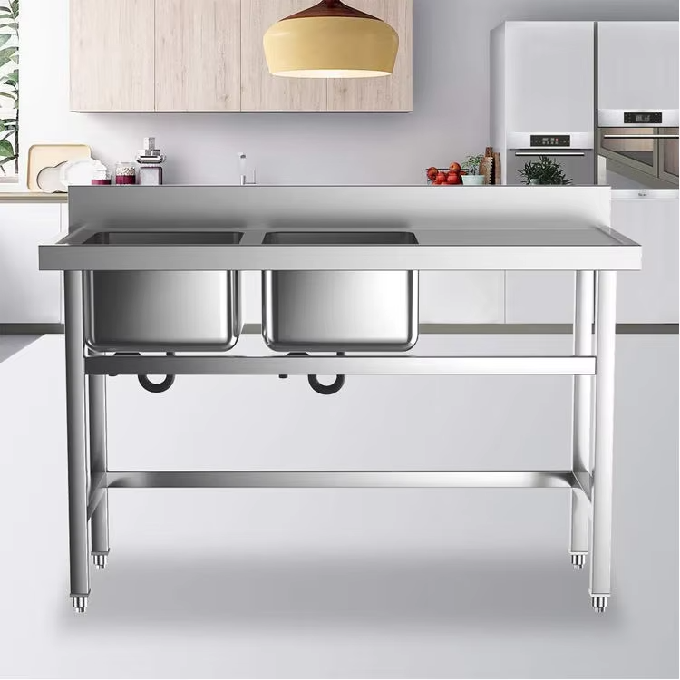 상업용 호텔 주방기기 이중볼 스테인리스 싱크대 작업대  - Commercial Kitchen Tables 리뷰 및 가격