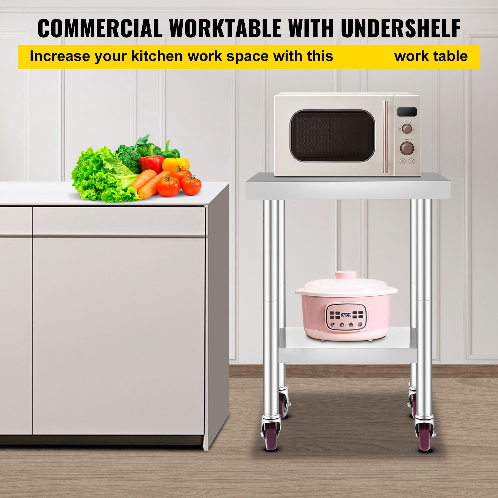 스테인리스 스틸 작업대 24 x 18 x 34인치, 7 - Commercial Kitchen Tables 리뷰 및 가격